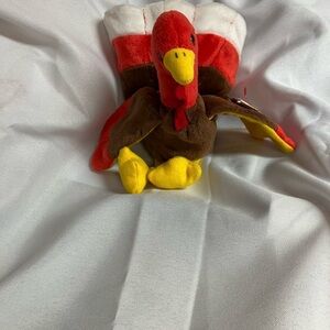 Ty Beanie Baby Red and Brown Stuffed Turkey Toy